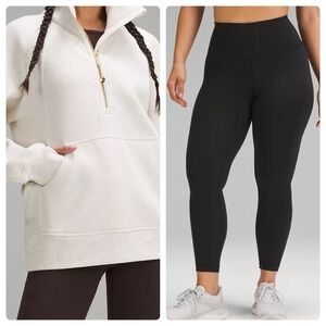 LULULEMON BUNDLE!!!! xs/s Scuba oversized Funnel neck &Wunder Train tight 25”